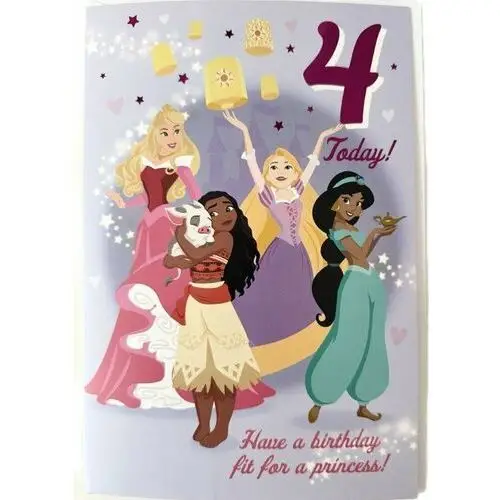 Kartka urodzinowa 4 Today! Have a birthday fit for a princess!-Disney