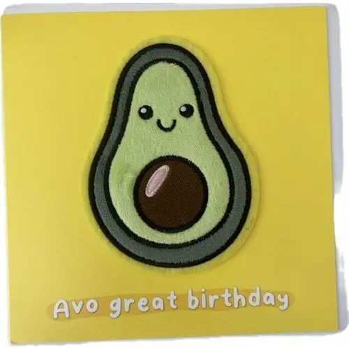 Inna (inny) Kartka urodzinowa avo great birthday materiałowe awokado- redback cards