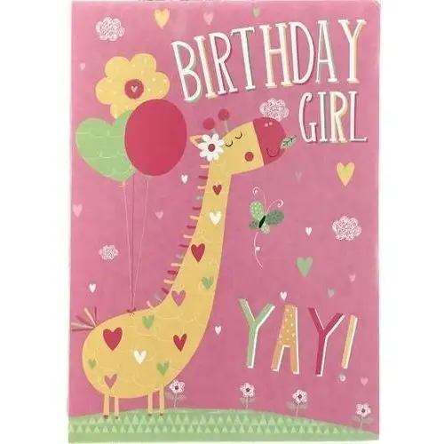 Inna (inny) Kartka urodzinowa 'birthday girl yay!' różowa