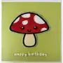 Kartka urodzinowa Happy birthday Materiałowy Grzybek Muchmorek- Redback Cards Sklep