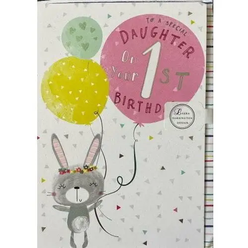 Inna (inny) Lauradarrington-kartka urodzinowa 'to a special daughter on your 1 st birthday'