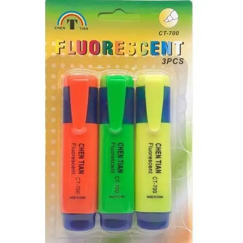 Marker do papieru różne kolory FLUORESCENT 3 szt