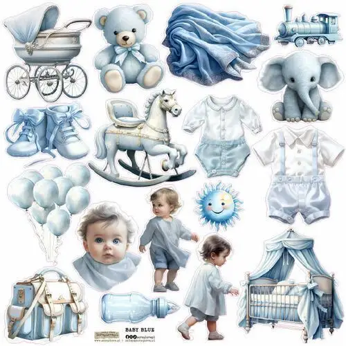 Inna (inny) Naklejki papierowe 24x24 scraplove baby blue