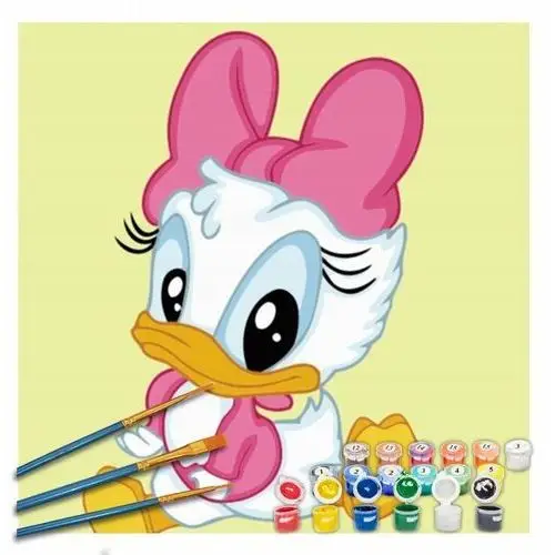 Inna (inny) Obraz malowanie po numerach dla dzieci 4-14 lat 20x20cm z ramą daisy duck