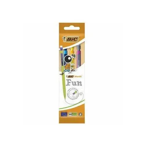 Bic Matic Fun Hb Ołówek Automatyczny Z Gumką Pouch 3Szt