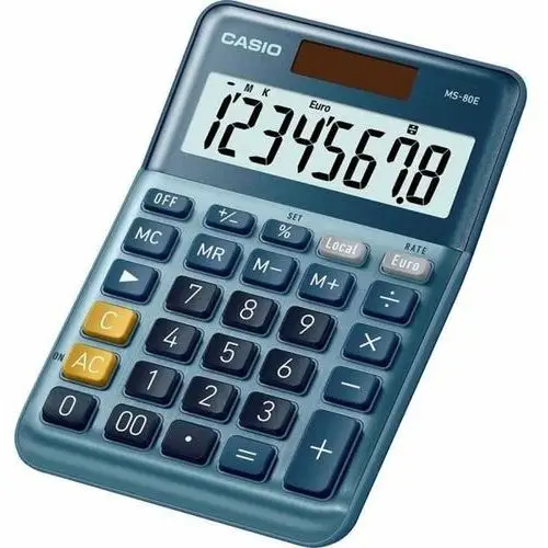 Inny producent Casio ms-80e kalkulator stacjonarny niebieski ekran: 8 ogniw słonecznych (dł. x szer.) 101 mm x 149 mm