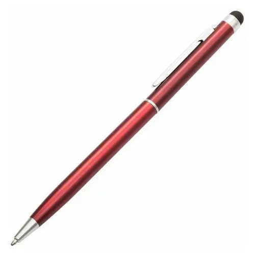 Długopis Aluminiowy Touch Tip, Czerwony, kolor czerwony