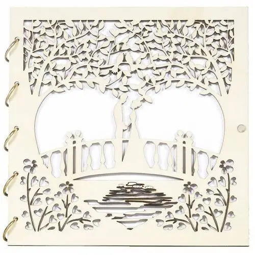 Drewniana kartka okolicznościowa Ślub z grawerem