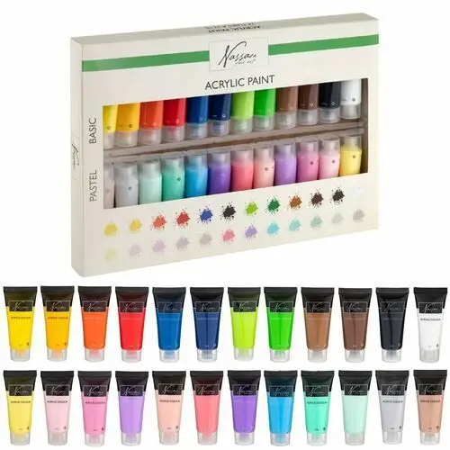 Inny producent Farby akrylowe artystyczne duży zestaw farb akrylowych 24x22ml pastelowe