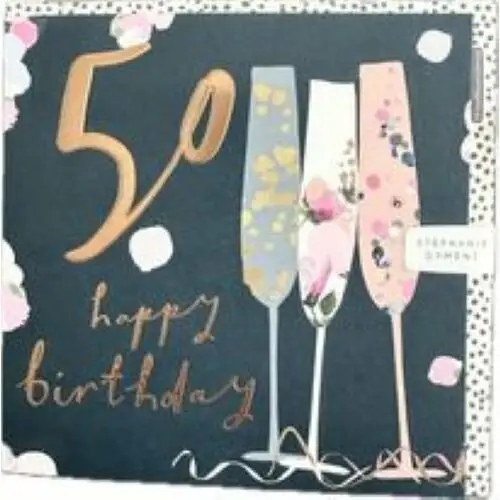 Kartka urodzinowa '50 happy birthday'