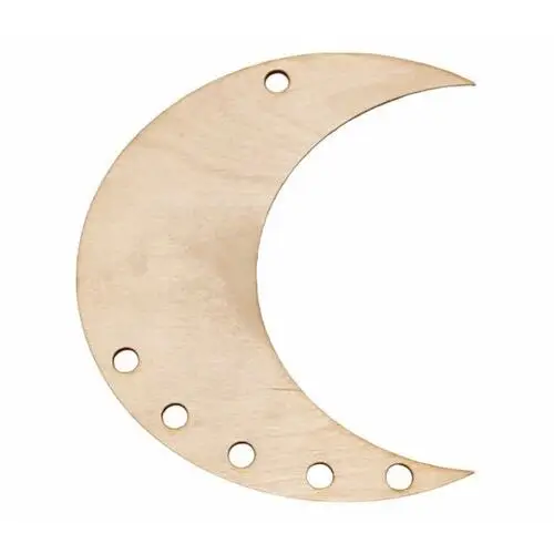 Księżyc drewniany pełny 13 x 15 cm Baza z dziurkami Scrabki gr. 3 mm