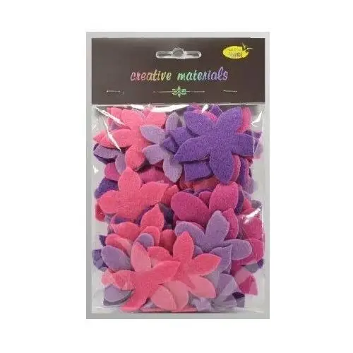 Kwiatki z filcu (48-65mm) op. 60szt. tonacja różowo-fioletowa, galeria hobby Inny producent