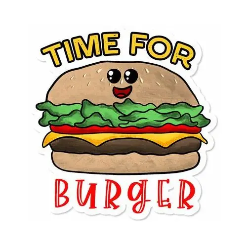 Naklejka na butelkę telefon time for burger / papierove love Inny producent