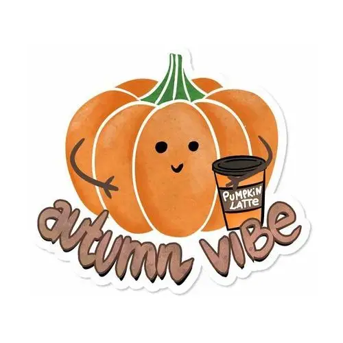 Naklejka na jesień z dynią autumn vibe pumpkin latte / papierove love Inny producent