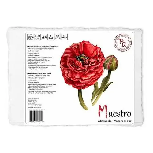 Inny producent Papier akwarelowy 100% bawełna maestro - a4 - 400 g