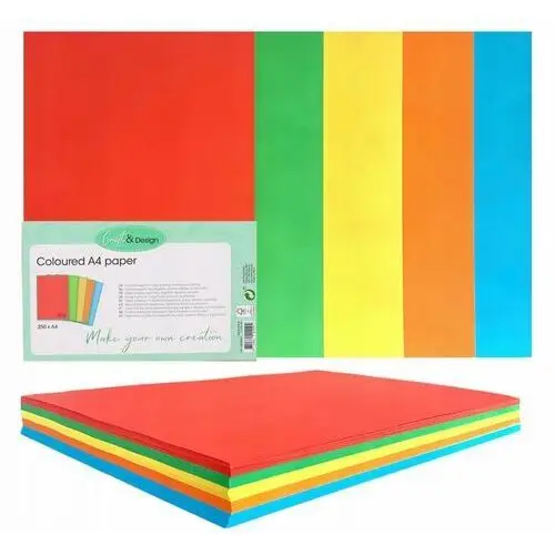 Papier Kolorowy A4 x250 Arkuszy Żywe Kolory