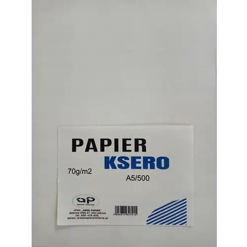 Papier ksero BIAŁY biurowy rysunkowy do drukarki A5 Arko-Papier 500 arkuszy 70 g/m²