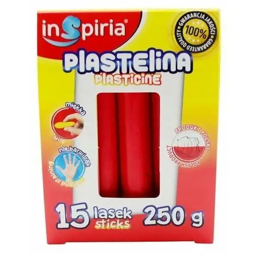 Inny producent Plastelina czerwona 15 lasek 250g inspiria 9851