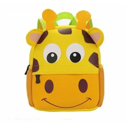 Plecak dla przedszkolaka dziewczynki i chłopca jasnożółty żyrafa 3D, kolor żółty
