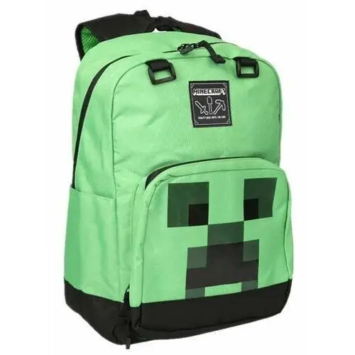 Plecak szkolny dla chłopca i dziewczynki Minecraft Pixele dwukomorowy, kolor zielony