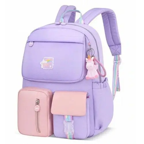 Plecak szkolny dla dziewczynki fioletowy, kolor fioletowy