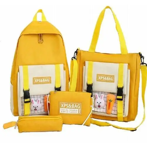 Plecak szkolny dla dziewczynki żółty Inna marka