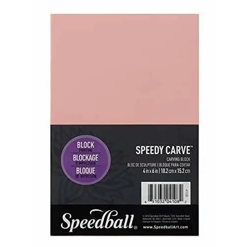 Płyta do linorytu miękka Speedy Carve różowa 10x15cm