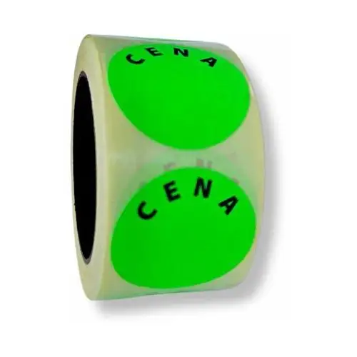 Rolka cenowa kółko CENA - zielona (5 sztuk)