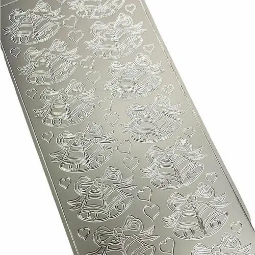 Stickersy naklejki ozdobne Dzwonki podwójne - srebrne