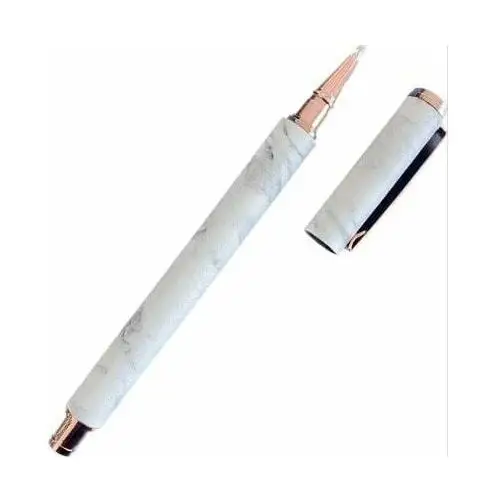 TYPO- Długopis marmur z końcówką różowego złota Czarny, kolor różowy