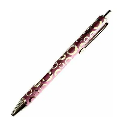 Typo- długopis różowy w złote kółka czarny Inny producent