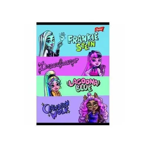 Unipap zeszyt okładka laminowana A5, 16 kartek, linia podwójna dwukolorowa Monster High