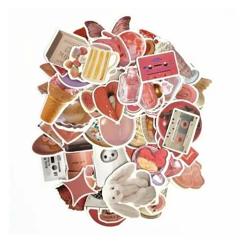 Wlepki Naklejki Sticker Bomb Pink Vintage Mix N168