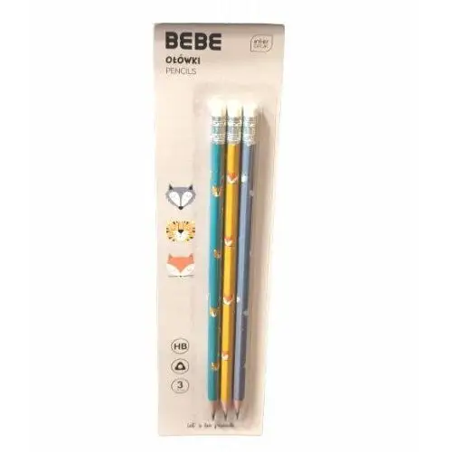 Interdruk 3x ołówek trrójkątny z gumką hb bb boys