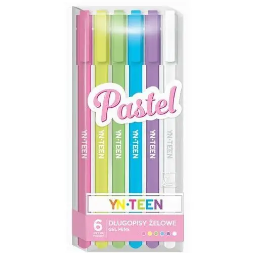 Długopisy żelowe 6 kolorów pastelowe Interdruk