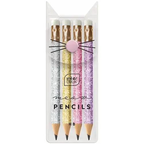 Interdruk , ołówki mini glitter hb, 4 sztuki