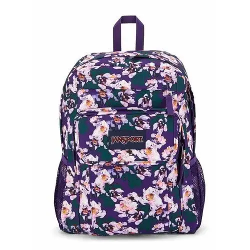 Jansport Plecak szkolny sportowy dla dziewczynki, kwiaty, fioletowy