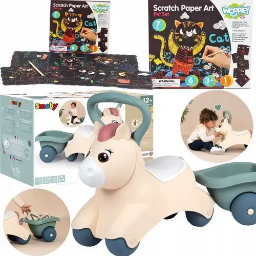 Jeździk Pchacz Chodzik Samochód Kucyk Pony Little Smoby+wdrapywanka Woopie