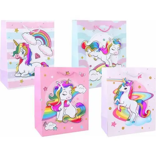 Ju-piter Torebka prezentowa jednorożec unicorn 18x23x10 cm torba na prezent urodziny worek