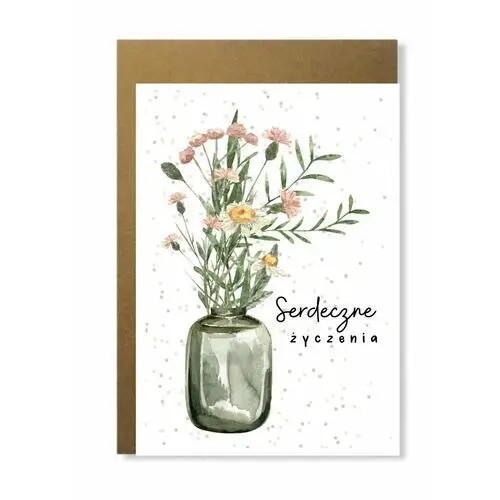 Kartka urodzinowa imieninowa kwiaty życzenia Manufaktura dobrego papieru