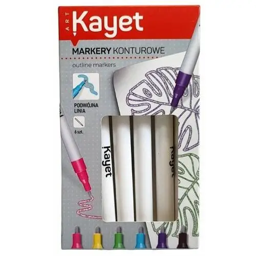 Kayet Magiczne markery konturowe pisaki 6 kolorów