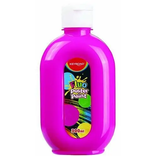 Farba plakatowa fluorescencyjna, 300ml, butelka, neonowa różowa Keyroad