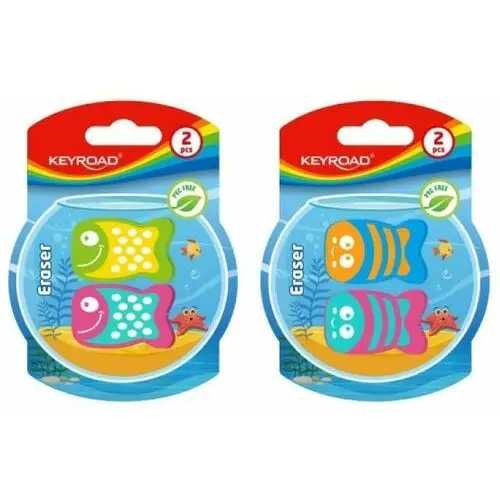 Gumka do ścierania 2szt blister fun fish mix cena za 1 szt Keyroad