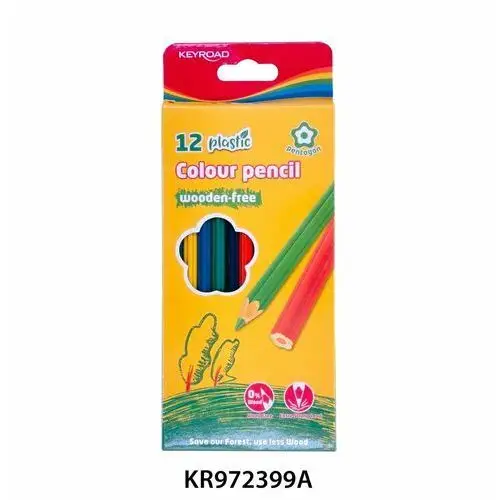 KEYROAD, Kredki Ołówkowe Keyroad Bezdrzewne 12 Kolorów 1Szt