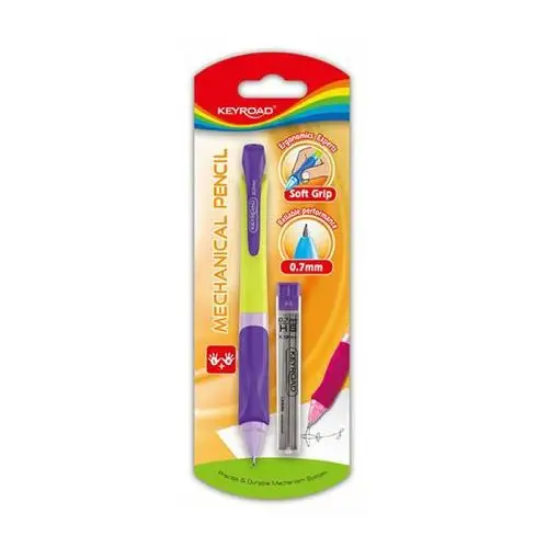 Ołówek smoozzy writer, automatyczny, 0,7mm, z grafitami, blister, mix kolorów Keyroad