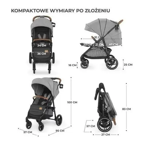 Kinderkraft Wózek spacerowy grande plus grey