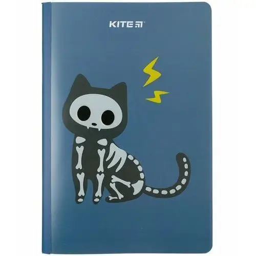 Kite Notes w kratkę a5 notatnik pamiętnik niebieski z czarnym kotkiem