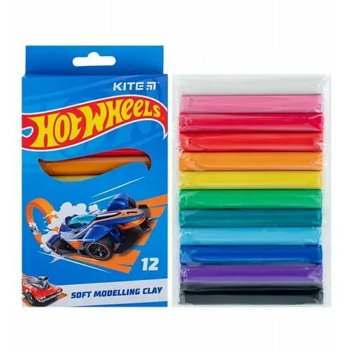 Kite Plastelina 12 kolorów szkolna dla dzieci hot wheels