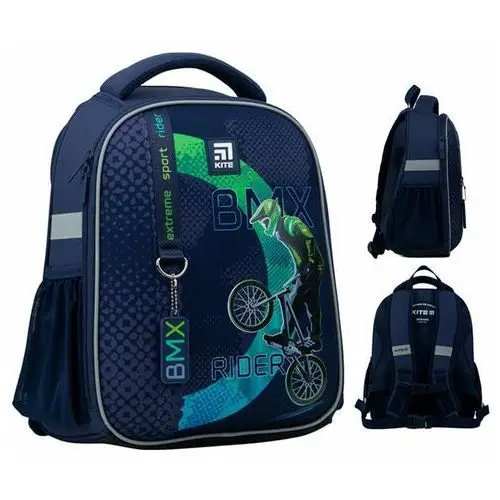 Plecak szkolny dla chłopca ciemnoniebieski KITE BMX jednokomorowy mały