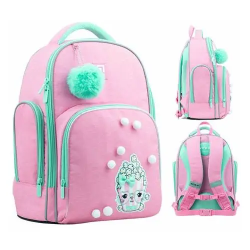 Plecak szkolny dla dziewczynki tornister różowy z pomponem KITE